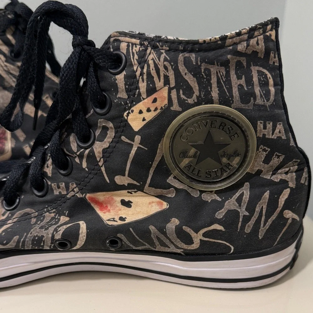 Converse Black and White Graphic high tops - Picture 8 of 12